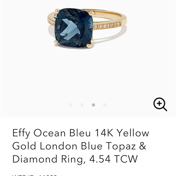 Effy blue topaz and diamond ring 14k golf - Picture 6 of 9